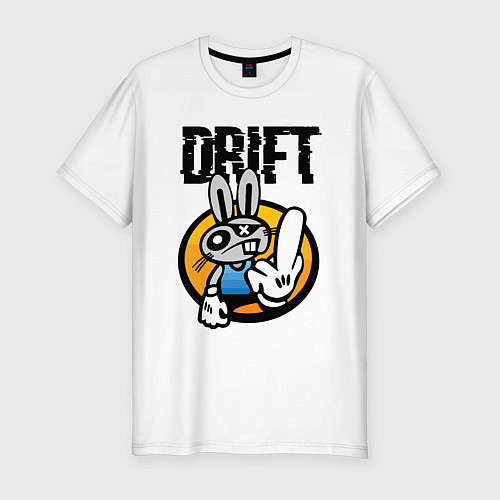 Мужская slim-футболка Drift Hype Cool Hare / Белый – фото 1