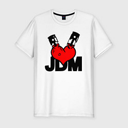 Футболка slim-fit JDM Heart Piston Japan, цвет: белый