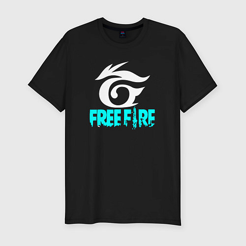 Мужская slim-футболка Free Fire - неон / Черный – фото 1