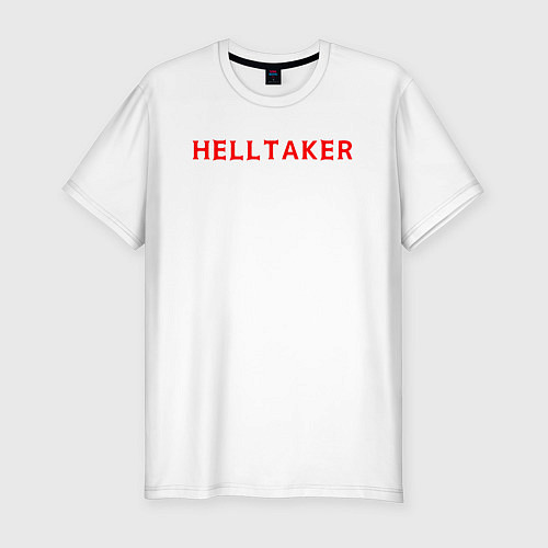 Мужская slim-футболка Helltaker logo / Белый – фото 1