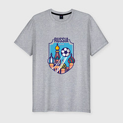 Футболка slim-fit Russia 2018, цвет: меланж
