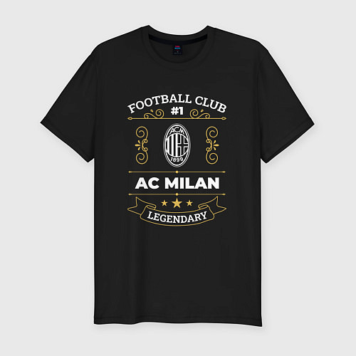 Мужская slim-футболка AC Milan - FC 1 / Черный – фото 1