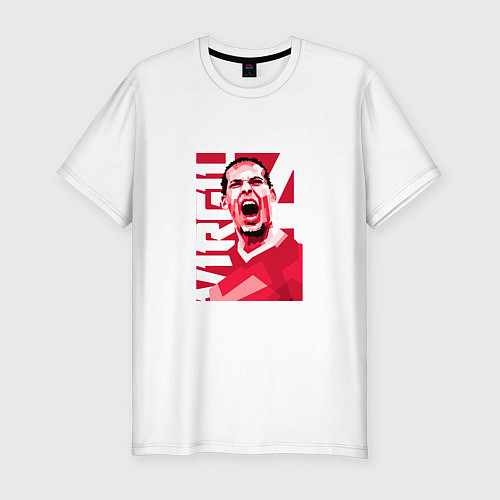 Мужская slim-футболка Liverpool - Virgil / Белый – фото 1