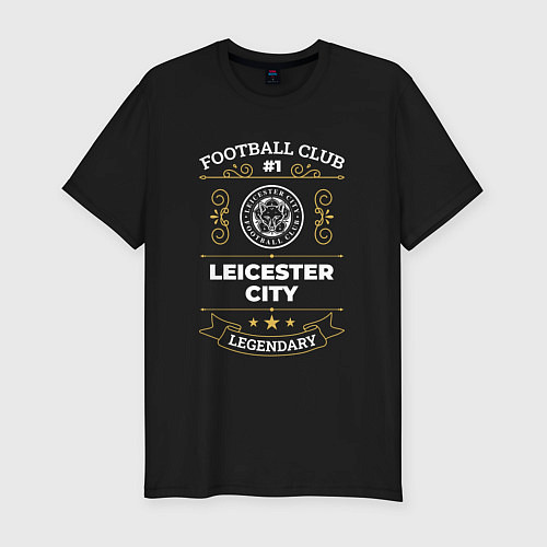 Мужская slim-футболка Leicester City FC 1 / Черный – фото 1