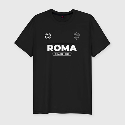 Мужская slim-футболка Roma Форма Чемпионов / Черный – фото 1