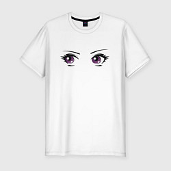 Футболка slim-fit Милые глазки cute eyes, цвет: белый