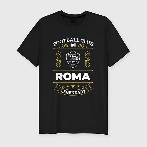 Мужская slim-футболка Roma FC 1 / Черный – фото 1