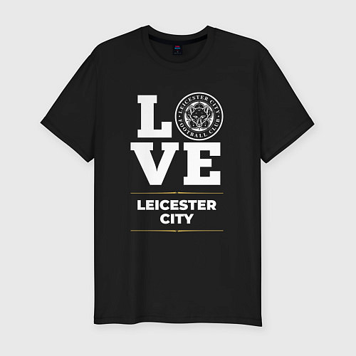 Мужская slim-футболка Leicester City Love Classic / Черный – фото 1