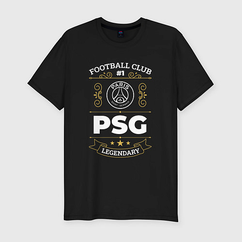 Мужская slim-футболка PSG FC 1 / Черный – фото 1