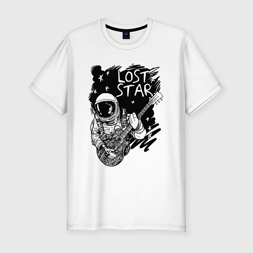Мужская slim-футболка Lost stars Space music / Белый – фото 1
