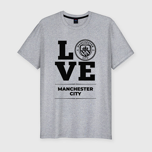 Мужская slim-футболка Manchester City Love Классика / Меланж – фото 1