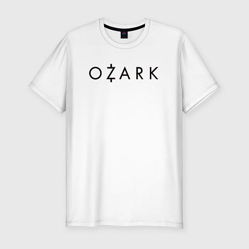 Мужская slim-футболка Ozark black logo / Белый – фото 1