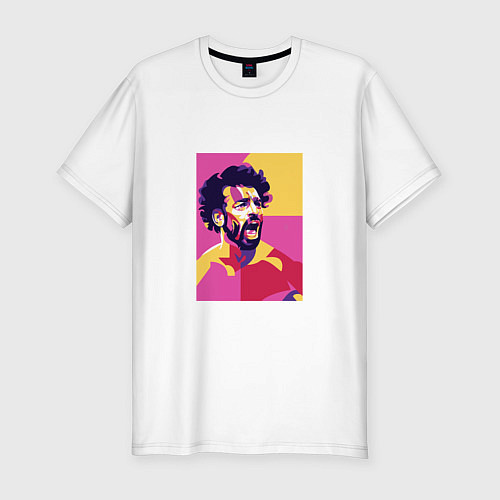 Мужская slim-футболка Mo Salah Liverpool / Белый – фото 1