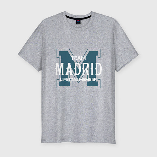 Мужская slim-футболка Team Madrid / Меланж – фото 1