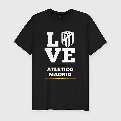 Мужская slim-футболка Atletico Madrid Love Classic / Черный – фото 1