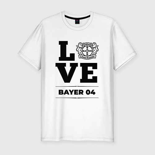 Мужская slim-футболка Bayer 04 Love Классика / Белый – фото 1