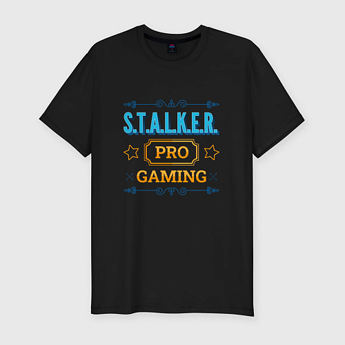 Мужская slim-футболка S T A L K E R PRO Gaming / Черный – фото 1