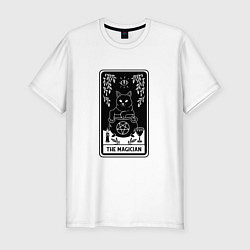 Футболка slim-fit The Magician Tarot card Волшебник карта Таро, цвет: белый