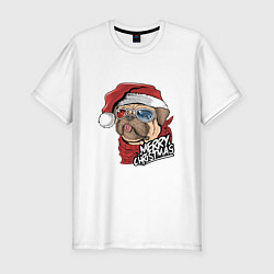 Футболка slim-fit С НОВЫМ ГОДОМ MERRY CHRISTMAS, цвет: белый