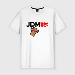 Мужская slim-футболка Domo-Kun висит на буквах