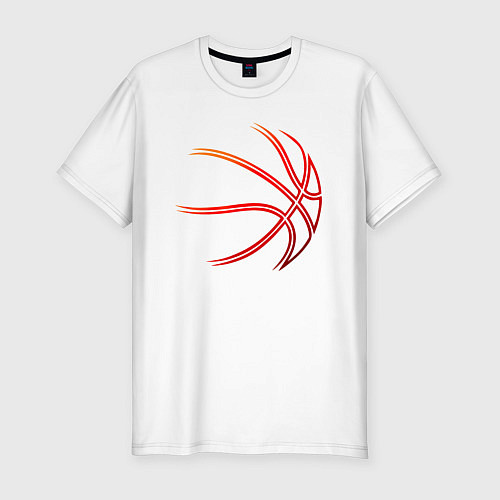 Мужская slim-футболка Баскетбольный мяч оранж / Белый – фото 1