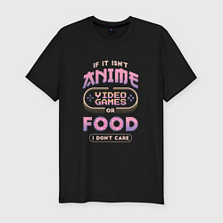 Футболка slim-fit Anime Food Video Games, цвет: черный