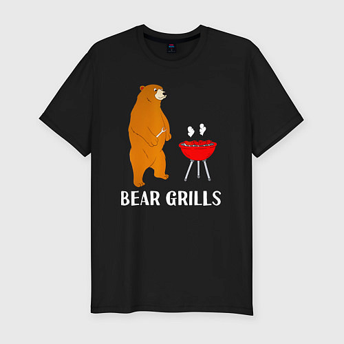 Мужская slim-футболка Bear Grills Беар Гриллс / Черный – фото 1