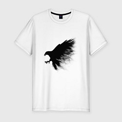 Мужская slim-футболка Ворон из дыма