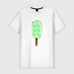Футболка slim-fit Мороженое на палочке, цвет: белый