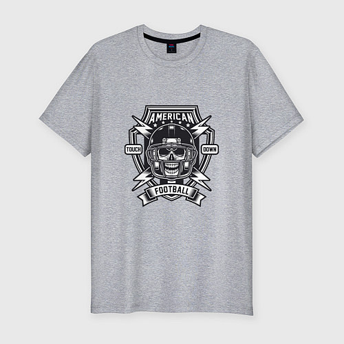 Мужская slim-футболка American Skull / Меланж – фото 1