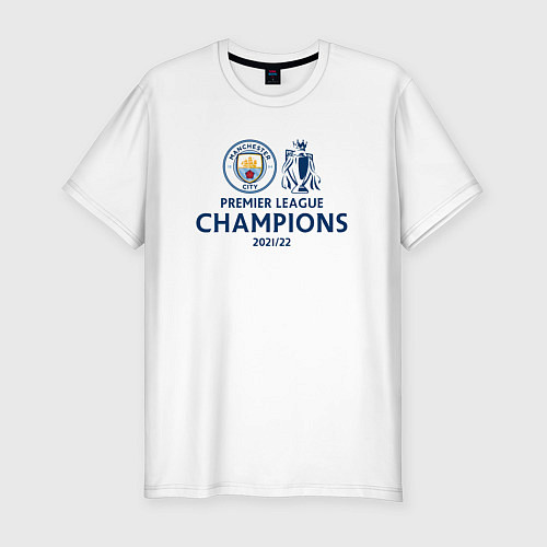 Мужская slim-футболка MANCHESTER CITY CHAMPIONS 202122 / Белый – фото 1