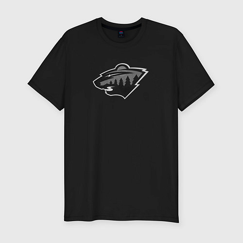 Мужская slim-футболка Minnesota Wild Серый / Черный – фото 1