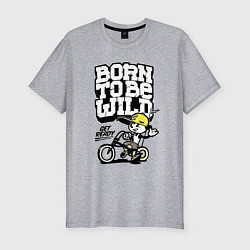 Футболка slim-fit Born to be wild Рожденный быть диким, цвет: меланж