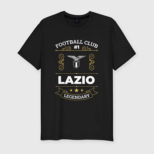 Мужская slim-футболка Lazio: Football Club Number 1 / Черный – фото 1