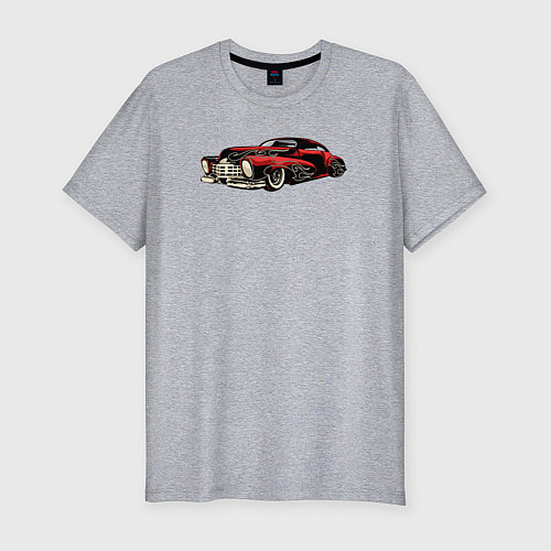 Мужская slim-футболка Retro car ретро-автомобиль / Меланж – фото 1