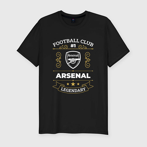 Мужская slim-футболка Arsenal: Football Club Number 1 / Черный – фото 1