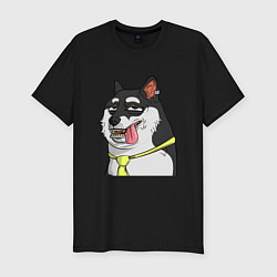 Футболка slim-fit NFT DOGE stuck out his tongue, цвет: черный