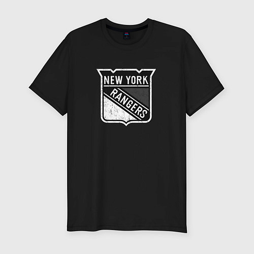 Мужская slim-футболка New York Rangers Серый / Черный – фото 1