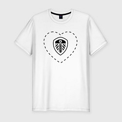 Мужская slim-футболка Лого Leeds United в сердечке