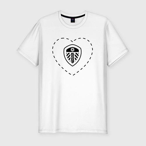 Мужская slim-футболка Лого Leeds United в сердечке / Белый – фото 1