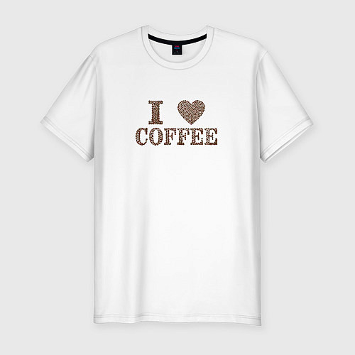 Мужская slim-футболка I love coffee! / Белый – фото 1