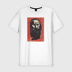 Мужская slim-футболка Head of an Old Man with Beard Голова мужчины