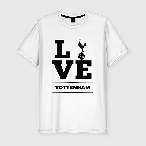 Мужская slim-футболка Tottenham Love Классика / Белый – фото 1