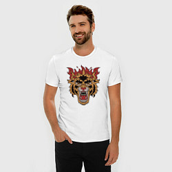 Футболка slim-fit OLDSCHOOL TIGER TATTOO ТАТУ ТИГРА ОЛДСКУЛ, цвет: белый — фото 2