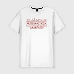 Футболка slim-fit STRANGER THINGS FLAME, цвет: белый