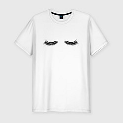 Мужская slim-футболка Закрытые глазки