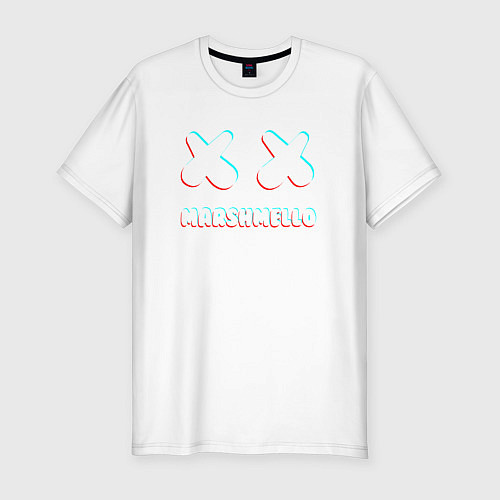 Мужская slim-футболка MARSHMELLO МАРШМЕЛЛОУ NEON / Белый – фото 1
