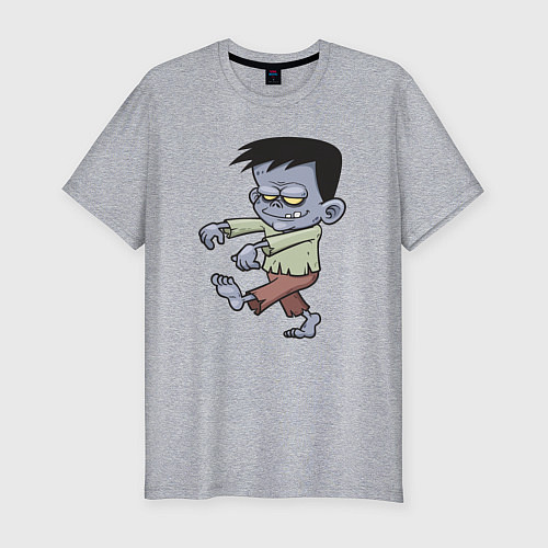Мужская slim-футболка Walking Zombie / Меланж – фото 1