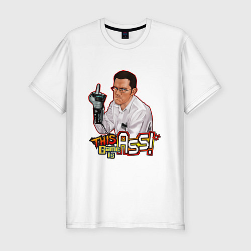 Мужская slim-футболка AVGN - Angry Video Game Nerd / Белый – фото 1