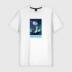Мужская slim-футболка Девушка голубого ветра Zenless Zone Zero